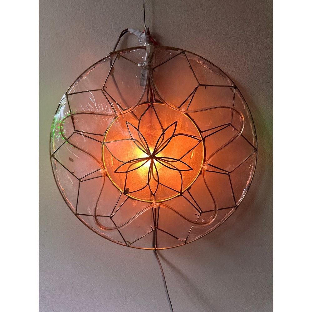 Capiz Shell Parol Lantern Filipino Christmas Star 12 Inch Lighted Wall Decor